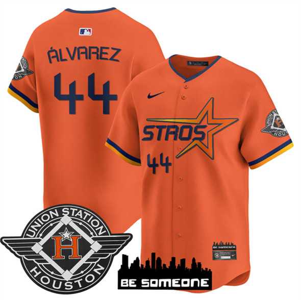 Mens Houston Astros #44 Yordan Alvarez Orange 2025 City Connect Limited Stitched Jersey Dzhi